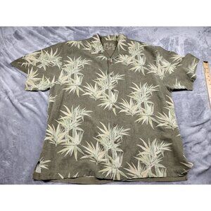 Montego Mon Men Hawaiian Tropical Short sleeve Button up Shirt 100% Silk Size XL